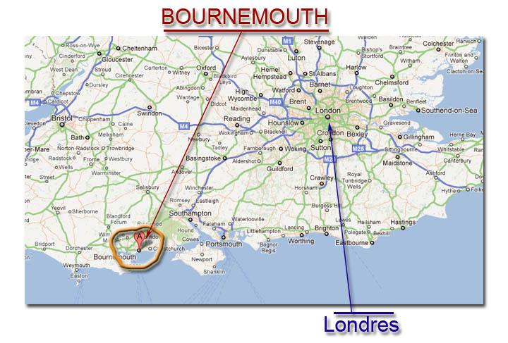mapa de Bournemouth