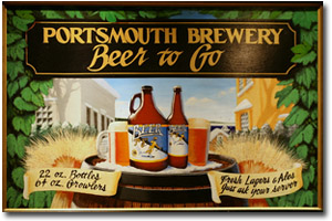 Cartel de una cerveceria en Potsmouth