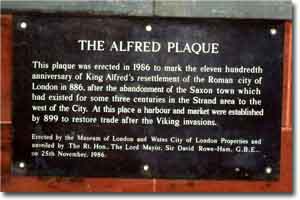Placa historica relativa al rey Alfred