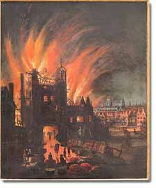 Cuadro con la catedral de St Paul en llamas