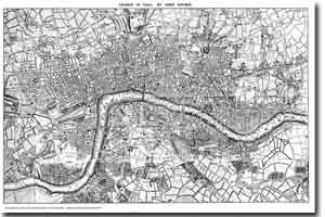 Copia de un mapa antiguo de Londres de 1741