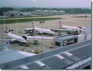 Aviones en el aeropuerto de Gatwick