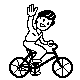 Icono niño en bicicleta
