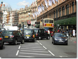 Retenciones de coches en el centro de Londres