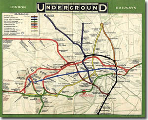 Mapa del metro de Londres en 1908