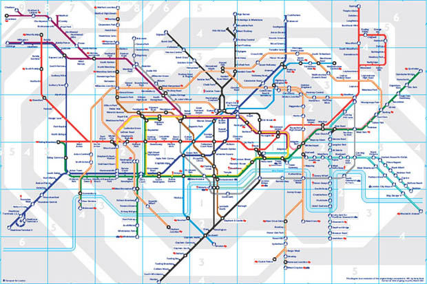 Mapa de lineas de metro de Londres
