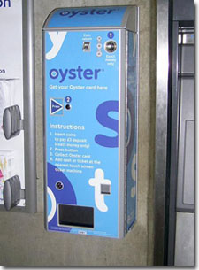 Maquina expendedora de Oyster Card